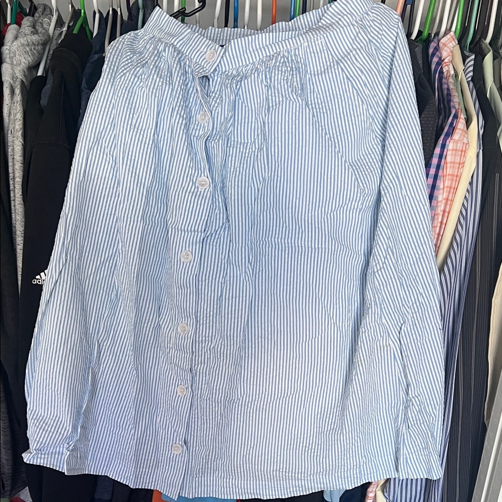 H&M Blue and White Striped Skirt